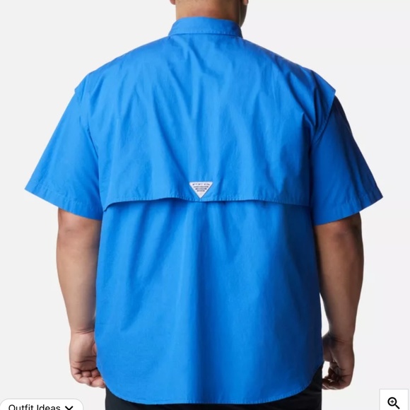 Columbia PFG Shirt Mens X-Large Blue Bonehead Fishing Short Sleeve Button-Down - Picture 2 of 5
